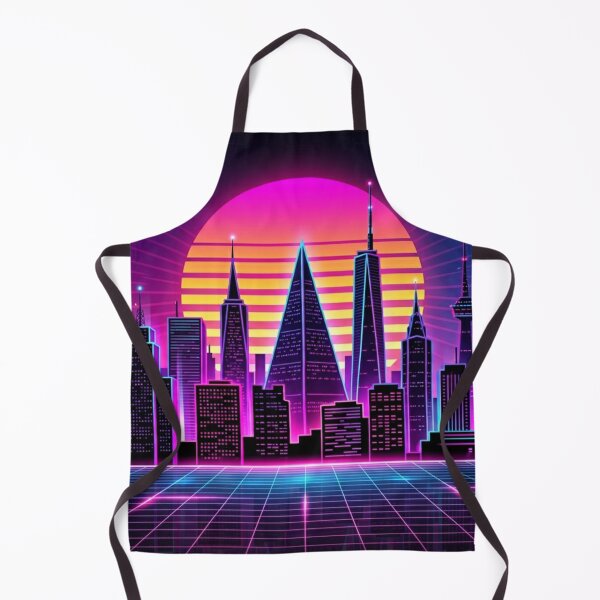 Item preview, Synthwave City Skyline Retro 80s Cyberpunk Neon Wallpaper designed and sold by Arobinoz.