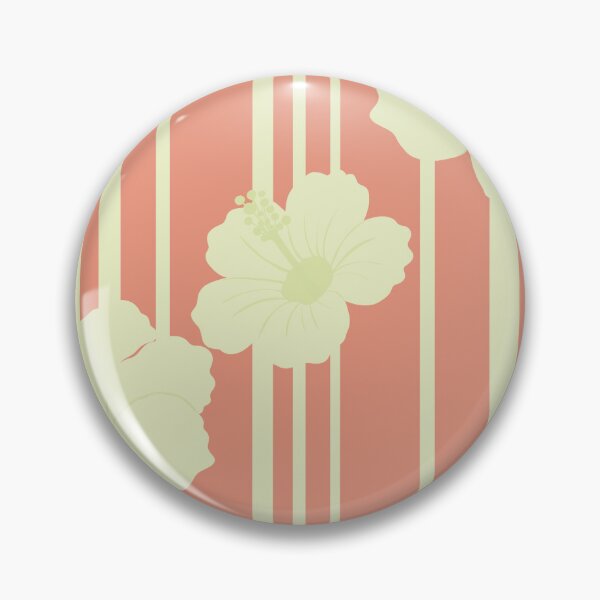 Item preview, Coral Tropical Hibiscus Floral Stripe Design designed and sold by StoriesInGrain.