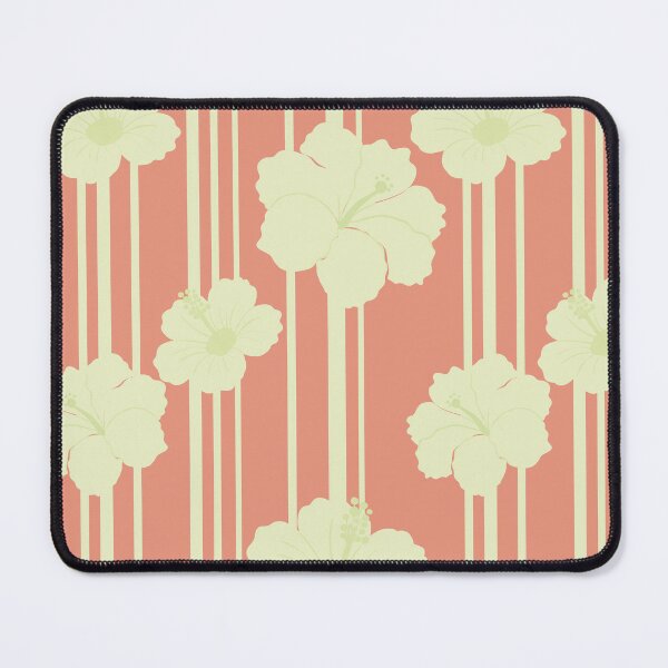Item preview, Coral Tropical Hibiscus Floral Stripe Design designed and sold by StoriesInGrain.