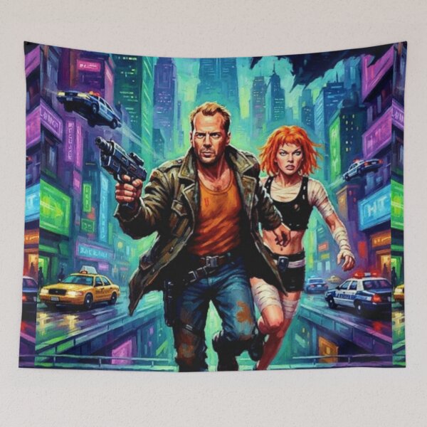 Item preview, The Fifth Element Retro Sci-Fi Cyberpunk Action Adventure Tribute Art Poster designed and sold by Art's Diner.
