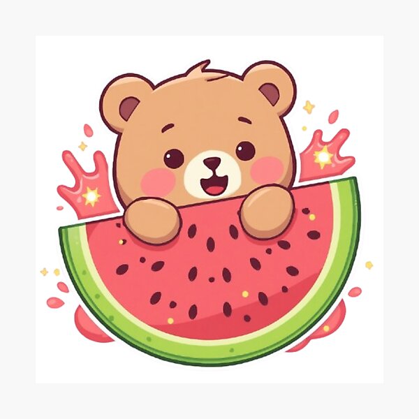 Item preview, Cute Watermelon Bear Kawaii Sticker | Sweet Summer Bear Gift designed and sold by Stylestickers55.