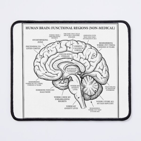 Item preview, Funny Inappropriate Brain Anatomy Chart Parody Design designed and sold by LunaMarkos.