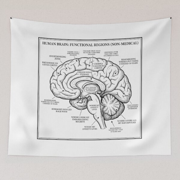 Item preview, Funny Inappropriate Brain Anatomy Chart Parody Design designed and sold by LunaMarkos.