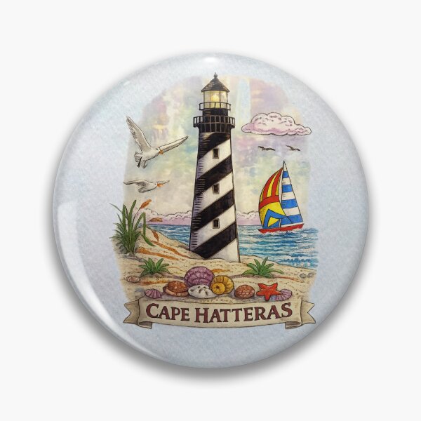 Item preview, Cape Hatteras Lighthouse – North Carolina Coastal Nautical Illustration designed and sold by MysticOzzy.