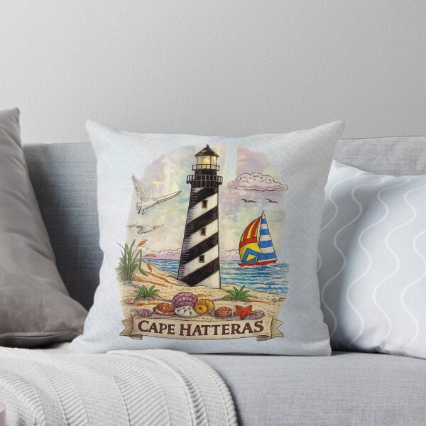 Item preview, Cape Hatteras Lighthouse – North Carolina Coastal Nautical Illustration designed and sold by MysticOzzy.