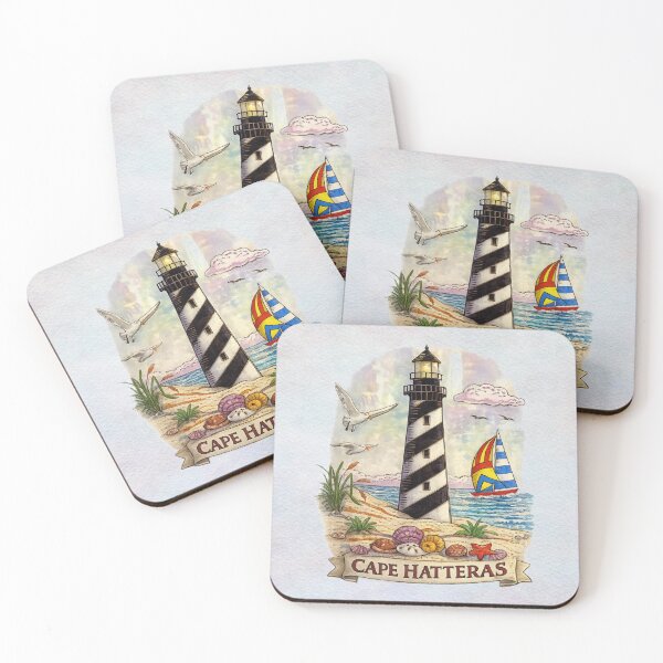 Item preview, Cape Hatteras Lighthouse – North Carolina Coastal Nautical Illustration designed and sold by MysticOzzy.