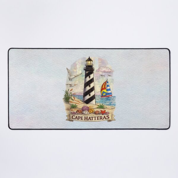 Item preview, Cape Hatteras Lighthouse – North Carolina Coastal Nautical Illustration designed and sold by MysticOzzy.