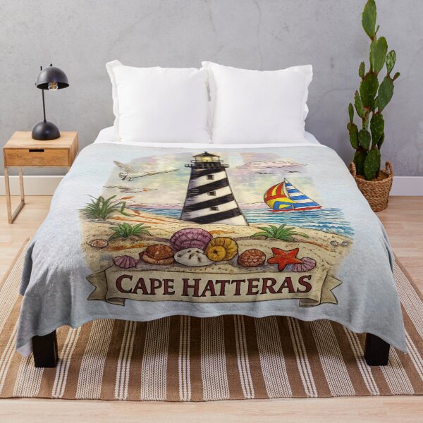 Item preview, Cape Hatteras Lighthouse – North Carolina Coastal Nautical Illustration designed and sold by MysticOzzy.