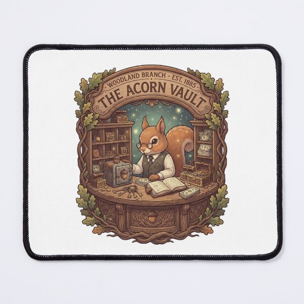 Item preview, The Acorn Vault | Woodland Squirrel Bank | Cozy Fantasy Forest Treasury Art designed and sold by MrDev.