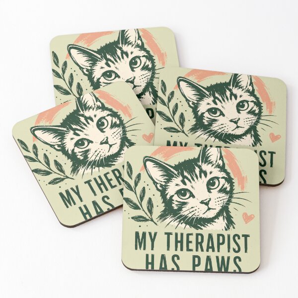 Item preview, My Therapist Has Paws Cat Lover Gift Tee designed and sold by Retro Rascals Co..