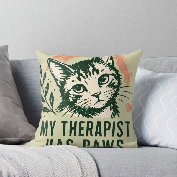 Item preview, My Therapist Has Paws Cat Lover Gift Tee designed and sold by Retro Rascals Co..