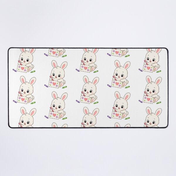 Item preview, Cute Bunny Coloring Heart Drawing Kawaii Cartoon Creative Art Design designed and sold by Seculinator.