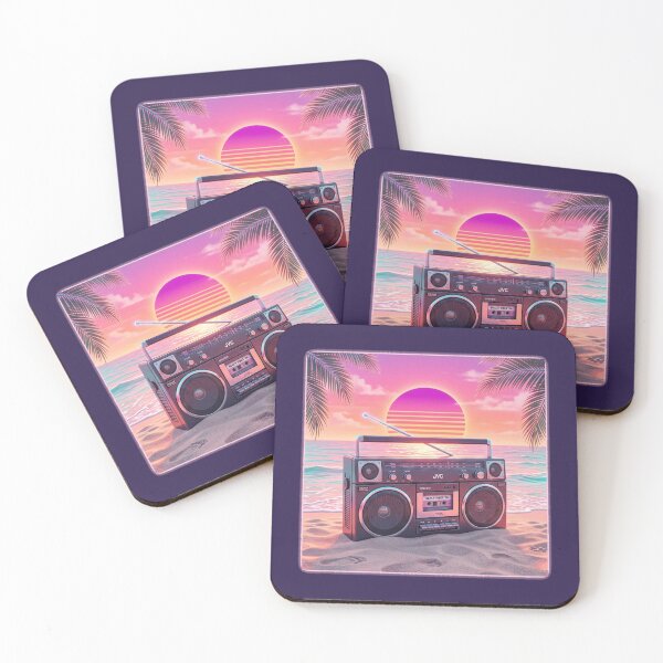 Item preview, Retro Boombox Beach Sunset Vaporwave 80s Aesthetic Art  designed and sold by Arobinoz.