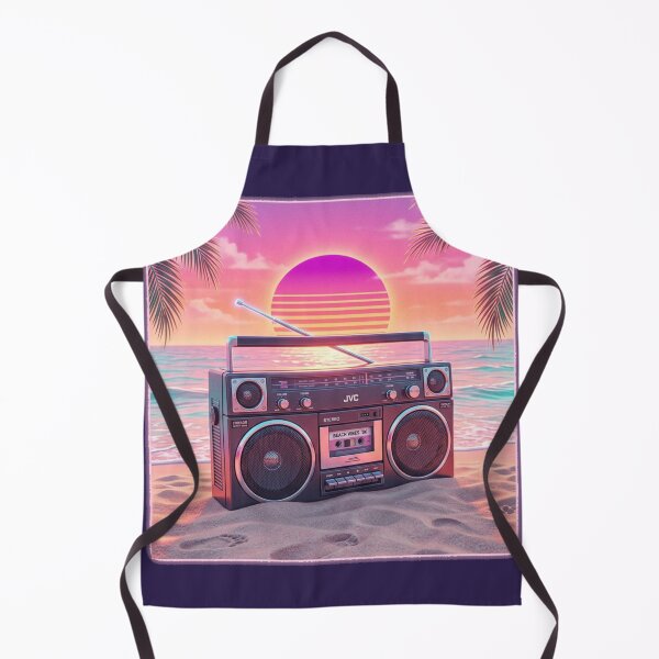 Item preview, Retro Boombox Beach Sunset Vaporwave 80s Aesthetic Art designed and sold by Arobinoz.