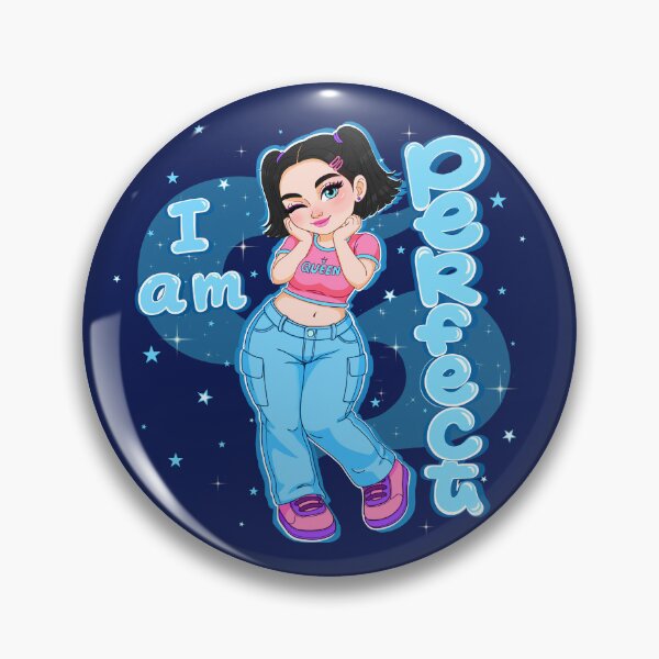 Item preview, “I Am Perfect – Cute Queen Cartoon Girl Aesthetic Sticker” designed and sold by IMYNO.