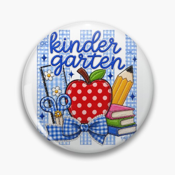 Item preview, Striped Preppy Kinder Garten Blue Gingham Apple Pencil Back To School Teacher designed and sold by VGAfanatic.