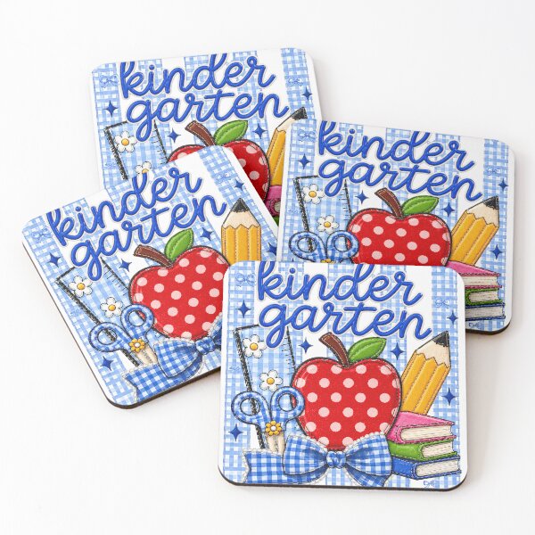 Item preview, Striped Preppy Kinder Garten Blue Gingham Apple Pencil Back To School Teacher designed and sold by VGAfanatic.