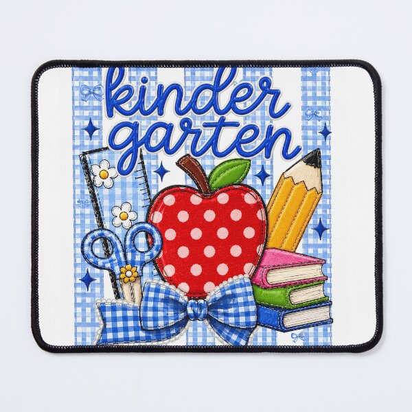 Item preview, Striped Preppy Kinder Garten Blue Gingham Apple Pencil Back To School Teacher designed and sold by VGAfanatic.