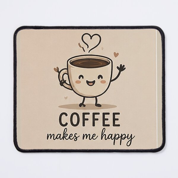 Item preview, Cute Coffee Makes Me Happy Kawaii Coffee Lover Smiling Mug Design designed and sold by Sara-Ai.