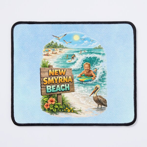 Item preview, New Smyrna Beach Retro Coastal Travel Poster - Florida Beach Art designed and sold by MysticOzzy.