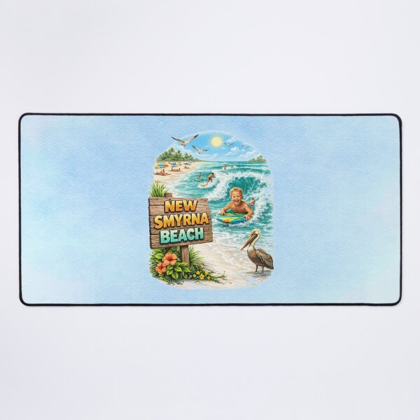 Item preview, New Smyrna Beach Retro Coastal Travel Poster - Florida Beach Art designed and sold by MysticOzzy.