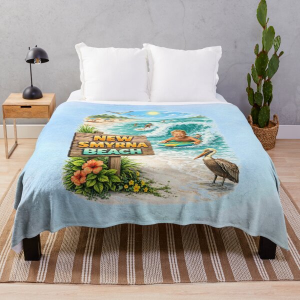 Item preview, New Smyrna Beach Retro Coastal Travel Poster - Florida Beach Art designed and sold by MysticOzzy.