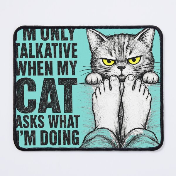Item preview, Grumpy Talkative Cat Sketch - Cat Lover Humor designed and sold by Retro Rascals Co..