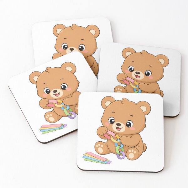 Item preview, Cute Bear Making Paper Chain Kawaii Cartoon Arts and Crafts Design designed and sold by Seculinator.
