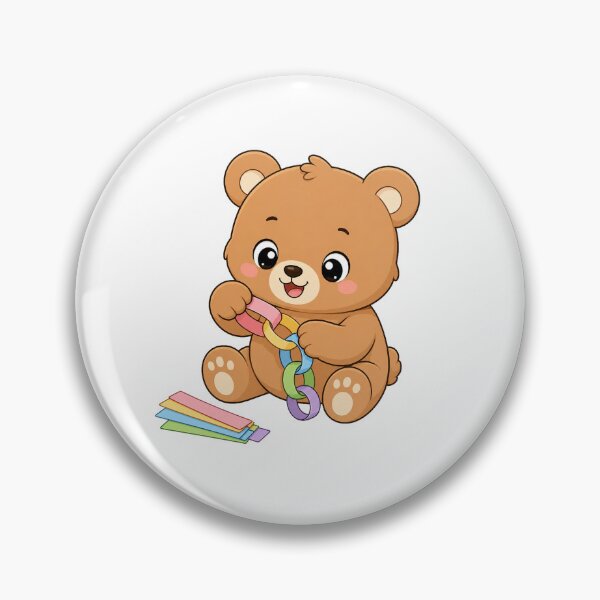 Item preview, Cute Bear Making Paper Chain Kawaii Cartoon Arts and Crafts Design designed and sold by Seculinator.