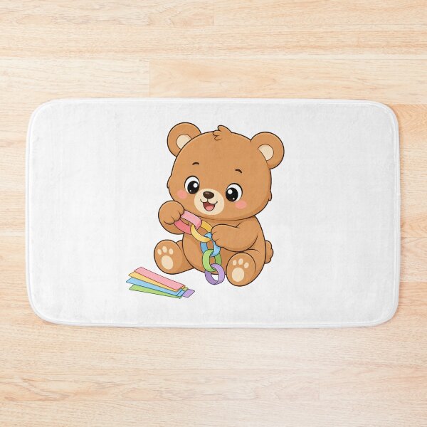 Item preview, Cute Bear Making Paper Chain Kawaii Cartoon Arts and Crafts Design designed and sold by Seculinator.