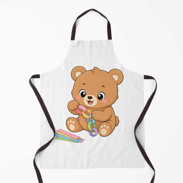 Item preview, Cute Bear Making Paper Chain Kawaii Cartoon Arts and Crafts Design designed and sold by Seculinator.