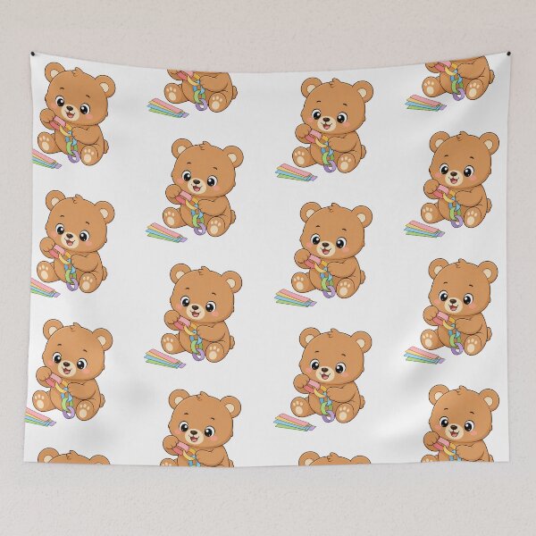 Item preview, Cute Bear Making Paper Chain Kawaii Cartoon Arts and Crafts Design designed and sold by Seculinator.