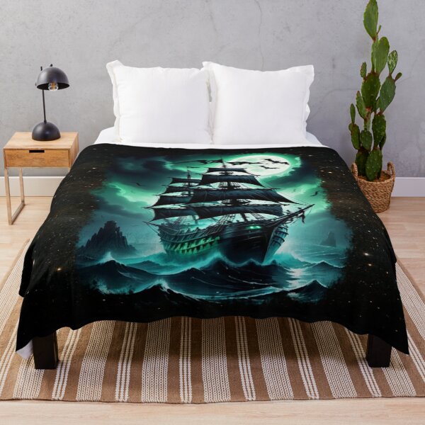 Item preview, Haunted Pirate Ship • Ghost Vessel in the Emerald Mist designed and sold by MysticOzzy.