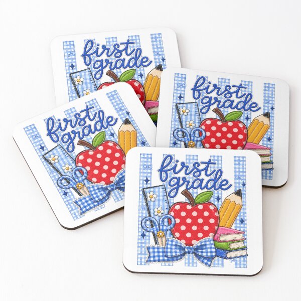 Item preview, Striped Preppy First Grade Blue Gingham Apple Pencil Back To School Teacher designed and sold by VGAfanatic.