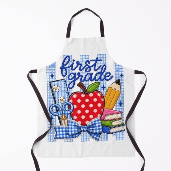Item preview, Striped Preppy First Grade Blue Gingham Apple Pencil Back To School Teacher designed and sold by VGAfanatic.