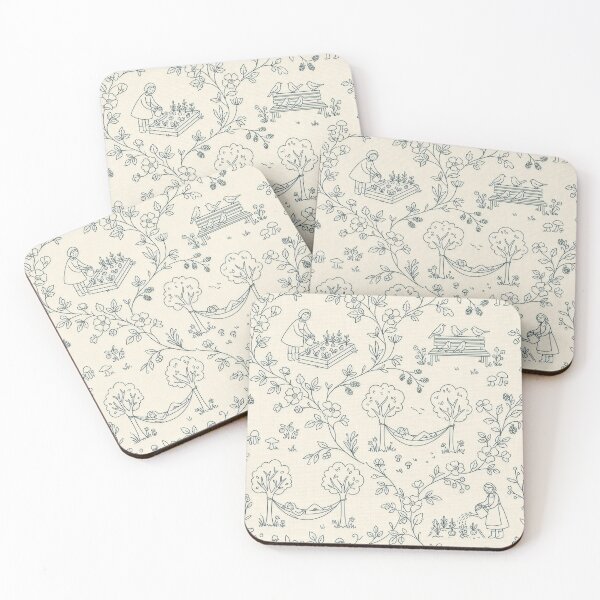 Item preview, Cottage Garden Toile — Hand-Drawn Line Art Garden Life Pattern designed and sold by Lily-and-Lyle.