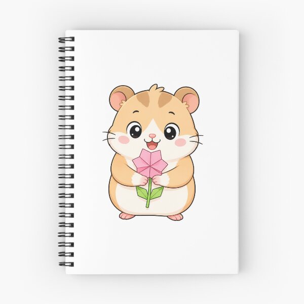 Item preview, Cute Hamster Holding Origami Flower Kawaii Cartoon Paper Craft Design designed and sold by Seculinator.