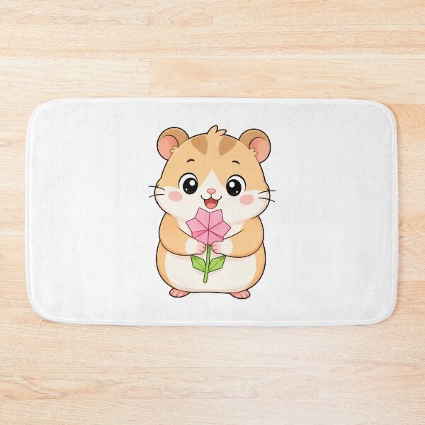 Item preview, Cute Hamster Holding Origami Flower Kawaii Cartoon Paper Craft Design designed and sold by Seculinator.