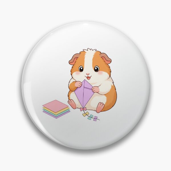 Item preview, Cute Guinea Pig Making Paper Kite Kawaii Cartoon Paper Craft Design designed and sold by Seculinator.