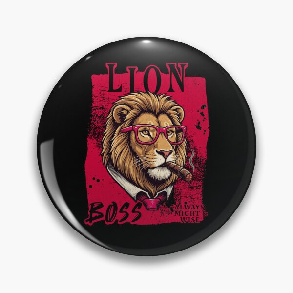 Item preview, Lion Boss Design – Funny Lion with Cigar Mafia Style Badass Animal Gift designed and sold by PixelsPaws.