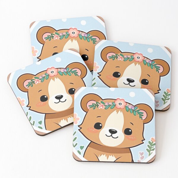 Item preview, Illustration - Stylized Kawaii Bear, Delicate Childlike Ambiance designed and sold by World-Pets.