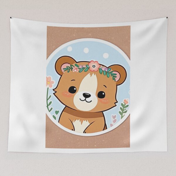 Item preview, Illustration - Stylized Kawaii Bear, Delicate Childlike Ambiance designed and sold by World-Pets.
