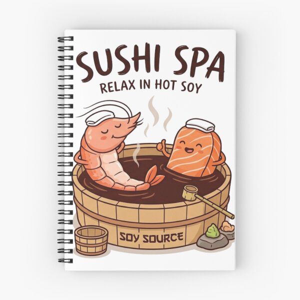 Item preview, Relax In Hot Soy - Cute Sushi Onsen Tee designed and sold by HikuShop.