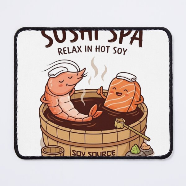 Item preview, Relax In Hot Soy - Cute Sushi Onsen Tee designed and sold by HikuShop.