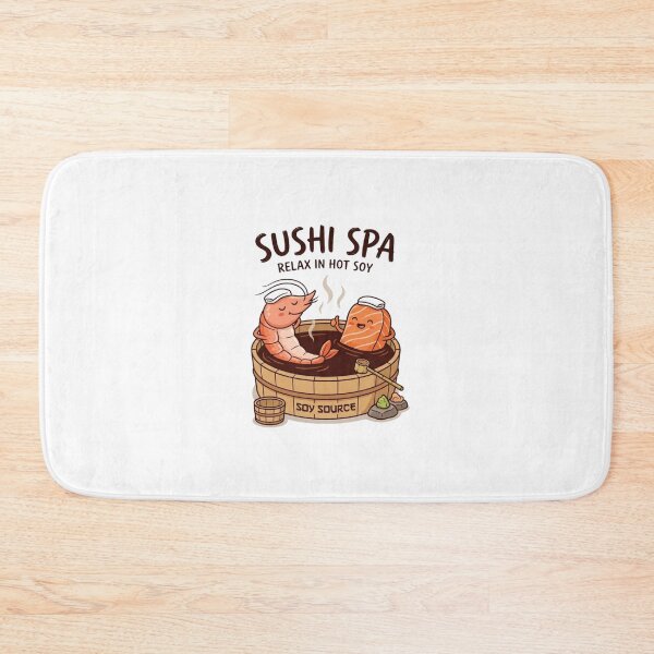 Item preview, Relax In Hot Soy - Cute Sushi Onsen Tee designed and sold by HikuShop.