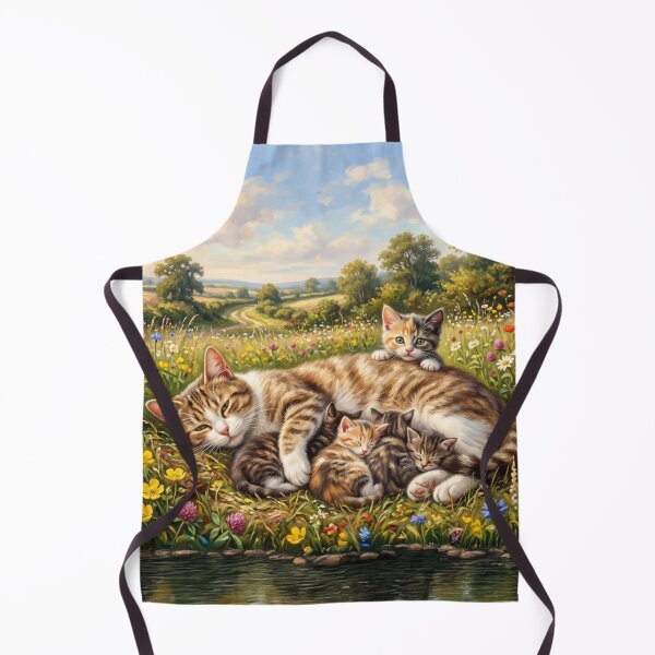 Item preview, Cottagecore Feline Family in a Sunlit Wildflower Meadow designed and sold by Englandbear.