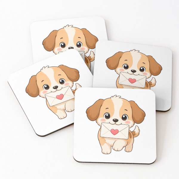 Item preview, Cute Puppy Delivering Love Letter Kawaii Cartoon Mail Design designed and sold by Seculinator.