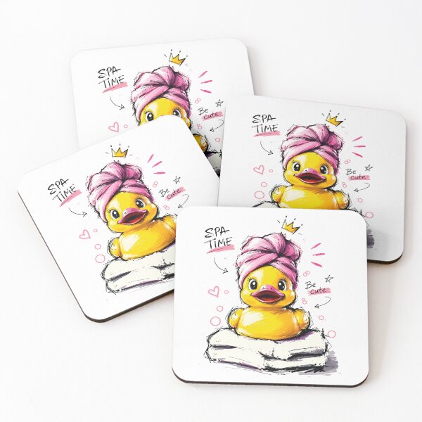 Item preview, Spa Time Cute Rubber Duck with Towel Turban – Hand-Drawn Art designed and sold by RamyGallery.