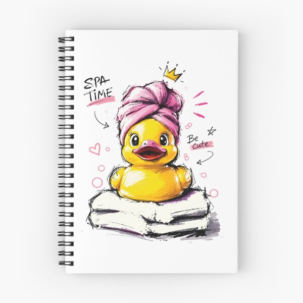 Item preview, Spa Time Cute Rubber Duck with Towel Turban – Hand-Drawn Art designed and sold by RamyGallery.