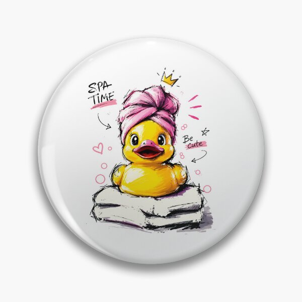 Item preview, Spa Time Cute Rubber Duck with Towel Turban – Hand-Drawn Art designed and sold by RamyGallery.